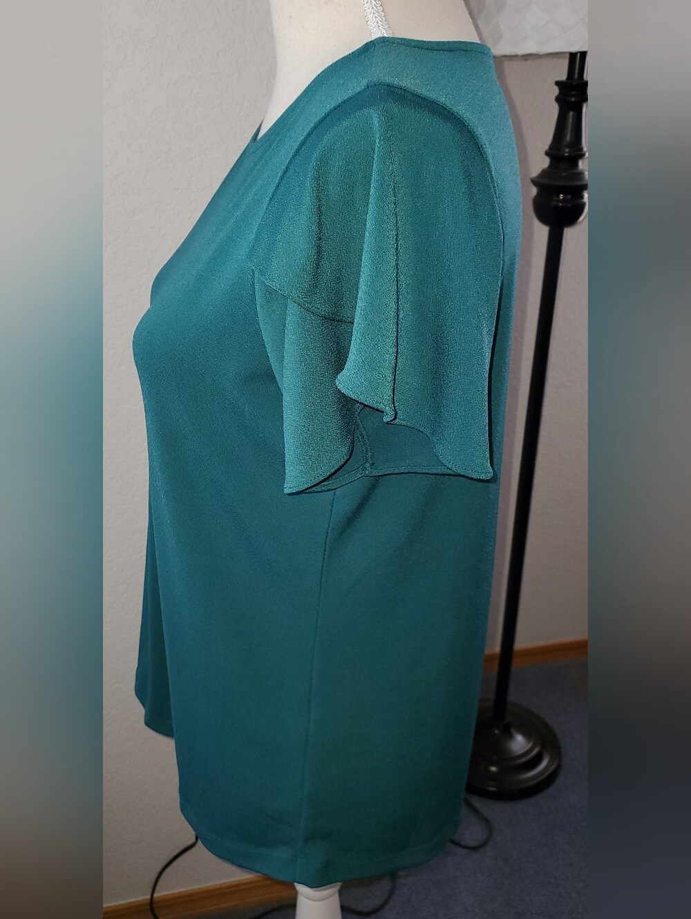 Christopher & Banks Teal Ruffle Top - Picture 6 of 8